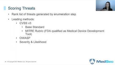 Ranking Threats from March 2021 Medical Device Threat Modeling Webinar