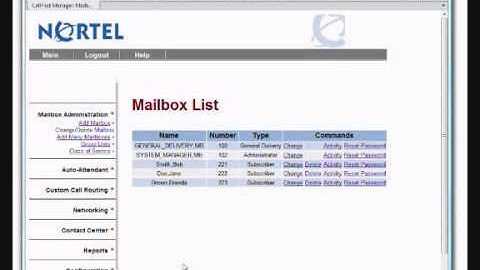 CallPilot Video 2 of 5 - Mailbox Admin