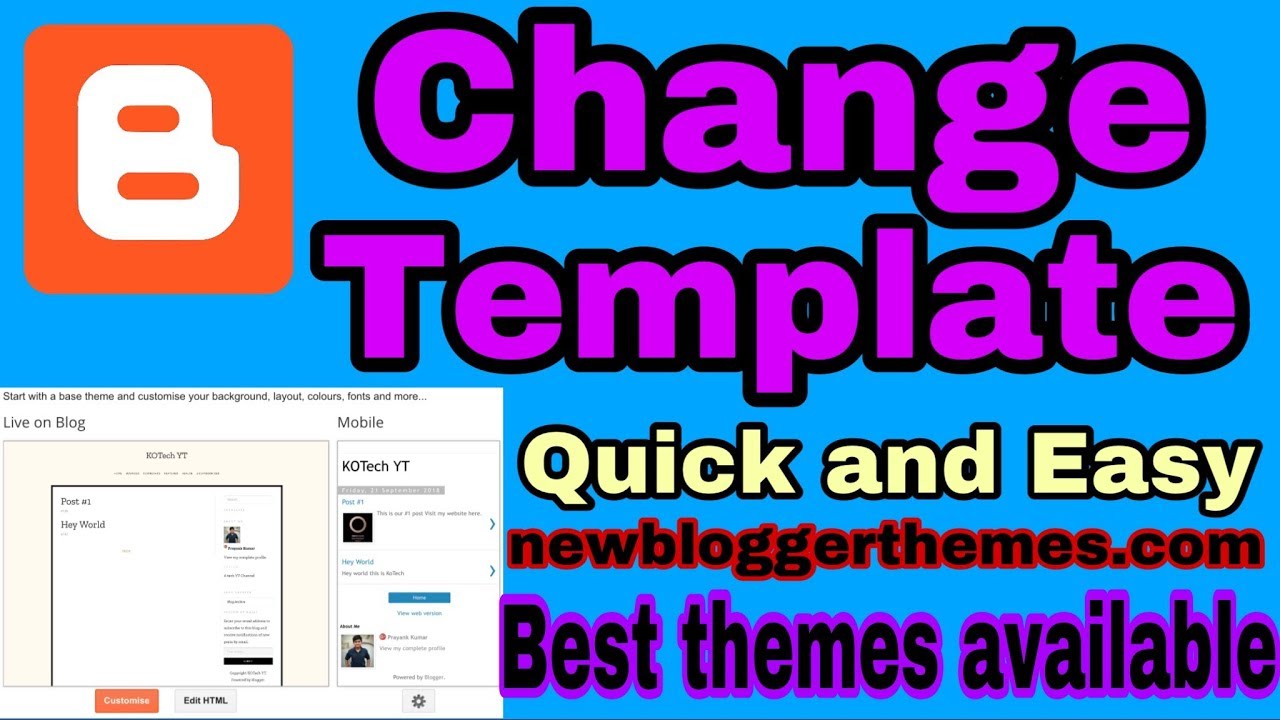 How To Change Blog Template | Blogger Tutorial #3 - YouTube