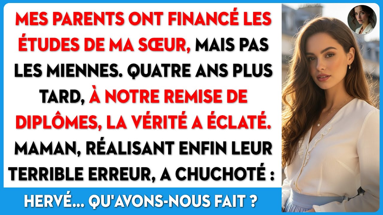 Mes parents ont payé pour ma sœur, pas moi, jusqu'à ce que je sois nommée major de promo.