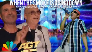 Download lagu Golden bazzer : Simon Cowell when he Heard the song Scorpions when the smoke is going down