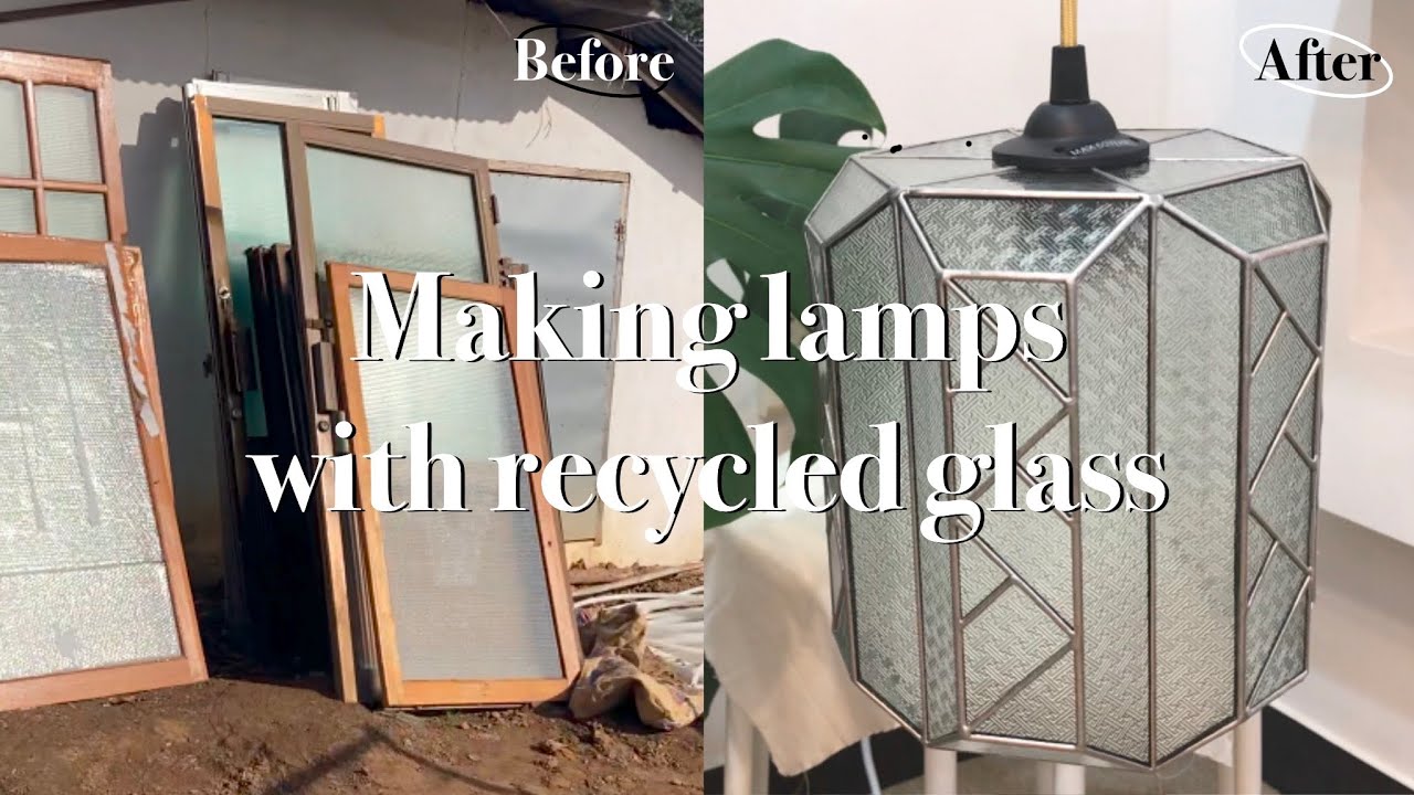 Making lamps with recycled glass / stained glass / 폐유리로 스테인드글라스 조명 만들기 2