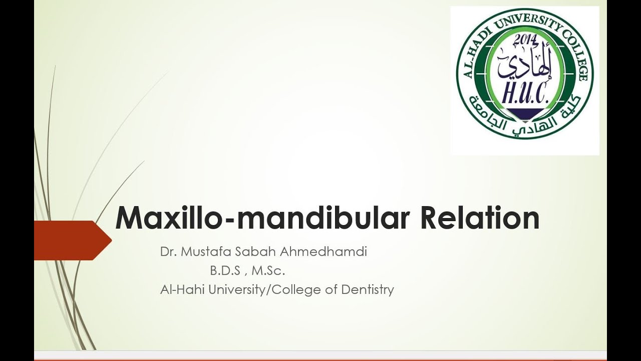 Lecture (8) Maxillo-Mandibular relation - YouTube
