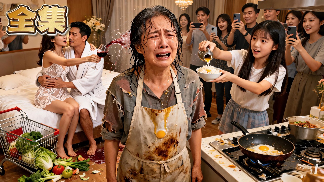 【FULL】👑不孝女當眾認小三當媽，家庭主婦賣菜十幾年養家竟被丈夫掃地出門！絕望之際，千億首富父親率百名保鏢破門，狂扇女婿耳光！她撕掉圍裙當眾恢復千金身份，收回夫家所有家產！不孝女被嚇得癱軟在地#爽劇