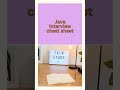 #Java interview cheat sheet #javafullstackdeveloper #shorts