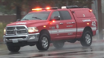 LAFD Engine 88 (reserve) & Command 42 Responding