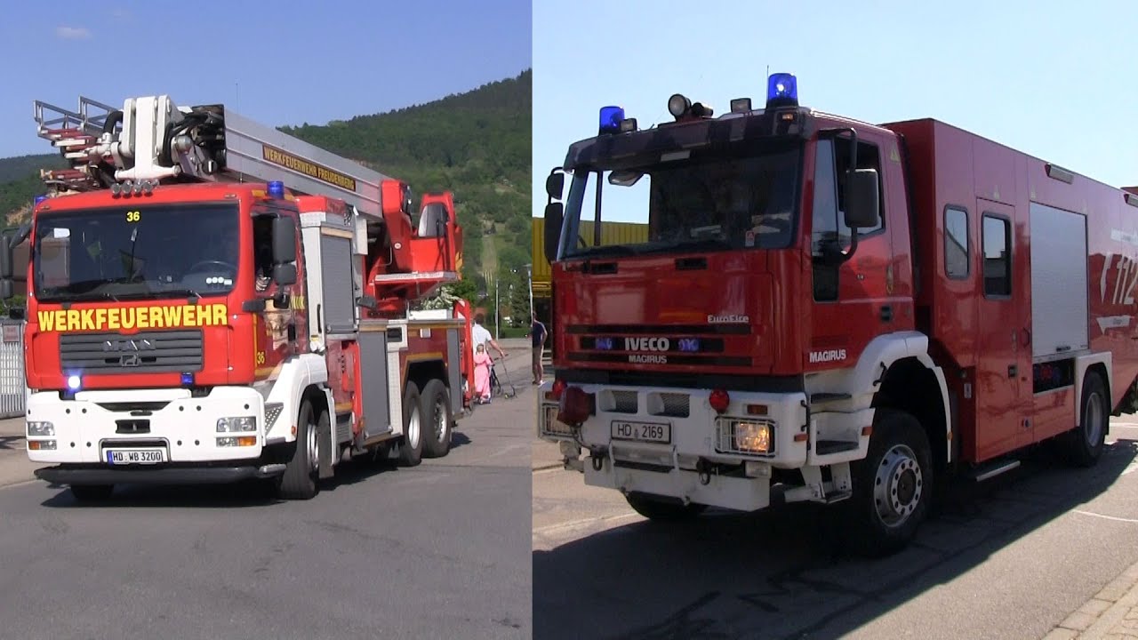 HLF 24/14-Schiene Berufsfeuerwehr Heidelberg & TMB 32 Werkfeuerwehr Freudenberg Weinheim