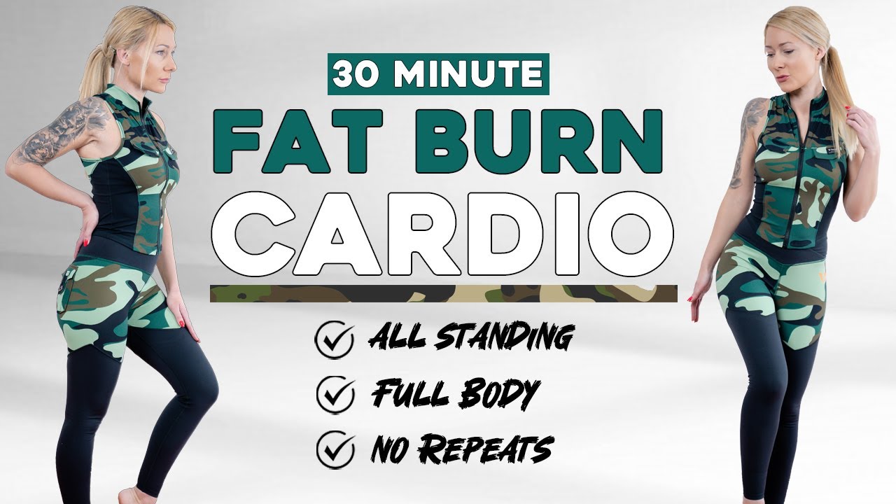 30 Min Full Body Fat Burn HIIT All Standing Ab, Core, Arm, Back, Leg ...