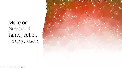 More Graphs of tan x, cot x, sec x, and csc x