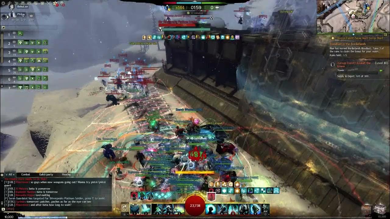 GW2 WvW Gandara [Bag] Guild Raid 2023 11 27 Guardian; fights against