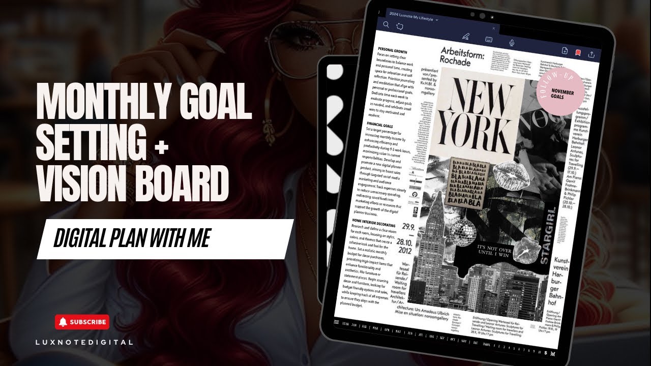 Digital Plan With Me | November Goals + Vision Board | Luxnote Digital ...