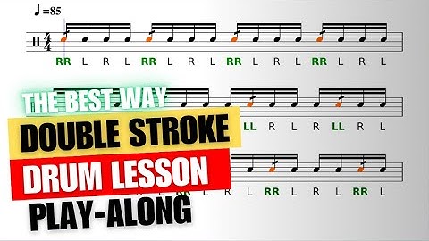Double Stroke(16th Note Diddle) Exercise (Drum Sheet, Play-Along)