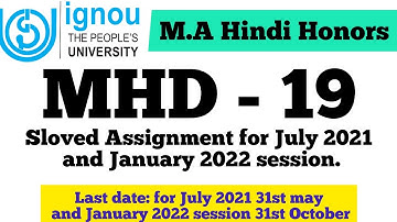 Ignou MHD-19 Solve Assignment for July 2021 and January 2022 session