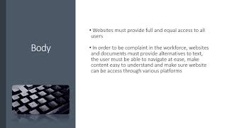 Designing American Disabilities Act ( ADA ) Compliant Websites and Documents