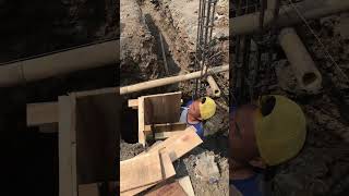 installation of column base formwork.