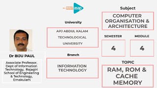 ASAP Engineering Session 43 | 𝐈𝐓 | 𝐒𝟒 | 𝐑𝐀𝐌, 𝐑𝐎𝐌 & 𝐂𝐚𝐜𝐡𝐞 𝐌𝐞𝐦𝐨𝐫𝐲 𝐛𝐲 𝐃𝐫 𝐁𝐢𝐣𝐮 𝐏𝐚𝐮𝐥