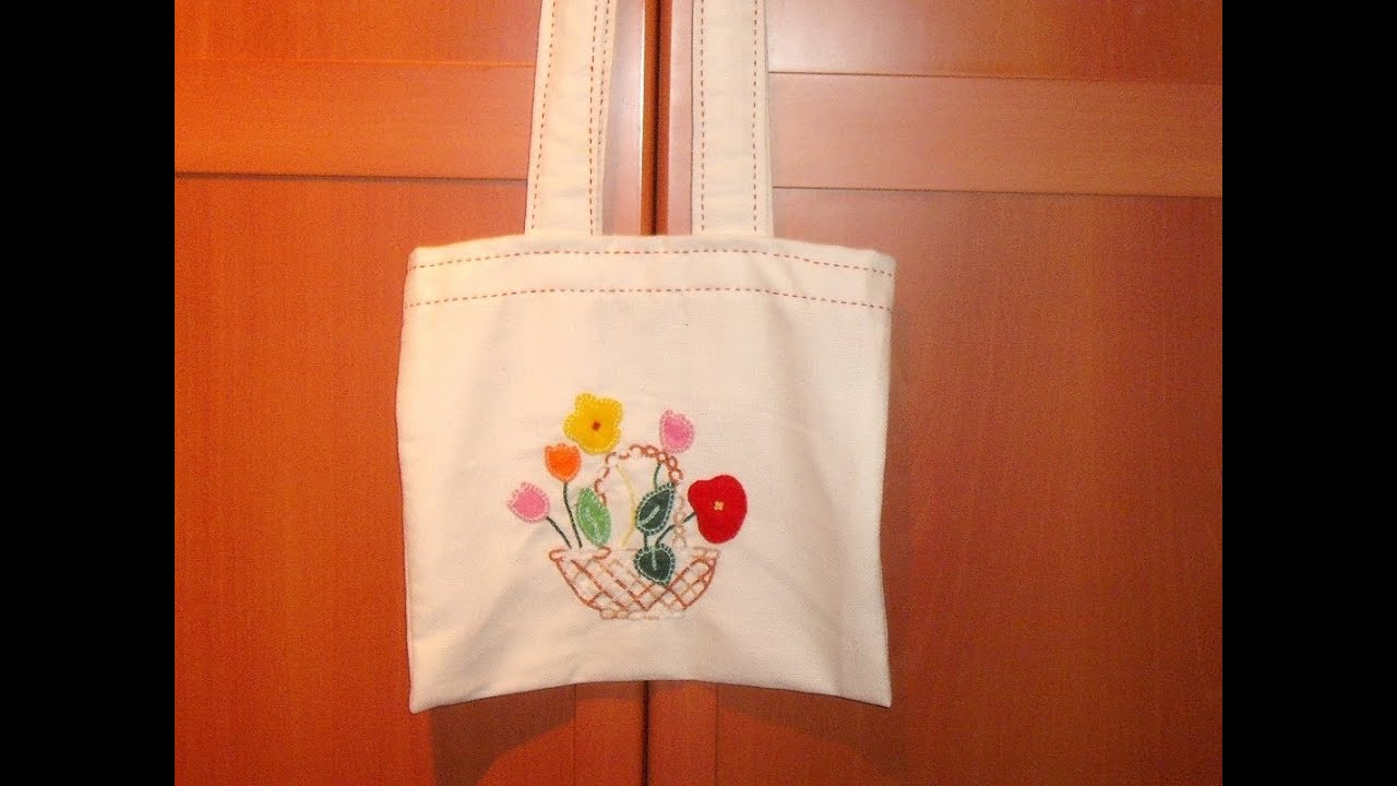 Bolsa de tela negra, bolsa de tela de flores, bolsa para compras