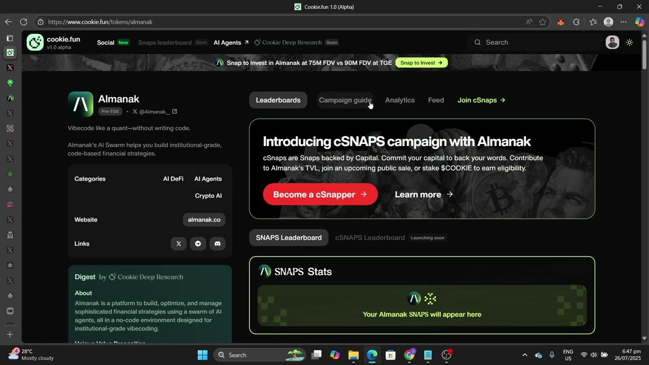 Almanak AI Airdrop. The Easiest Way To The Almanak Airdrop.