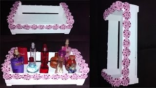 DIY- FaÃ§a vocÃª mesma: Organizador de perfumes usando caixote de feira!