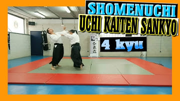 ⛩️ aïkido technique - TACHI WAZA - SHOMEN UCHI UCHI KAITEN SANKYO - OMOTE - URA 🔥 4 kyu test # 008