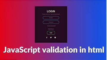 Login form using HTML & CSS & JavaScript with Validation of username and password