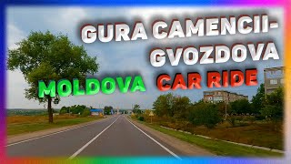 From The Gura Camencii Village To Gvozdova Village, Floresti, Republica Moldova. Car Ride. 4K