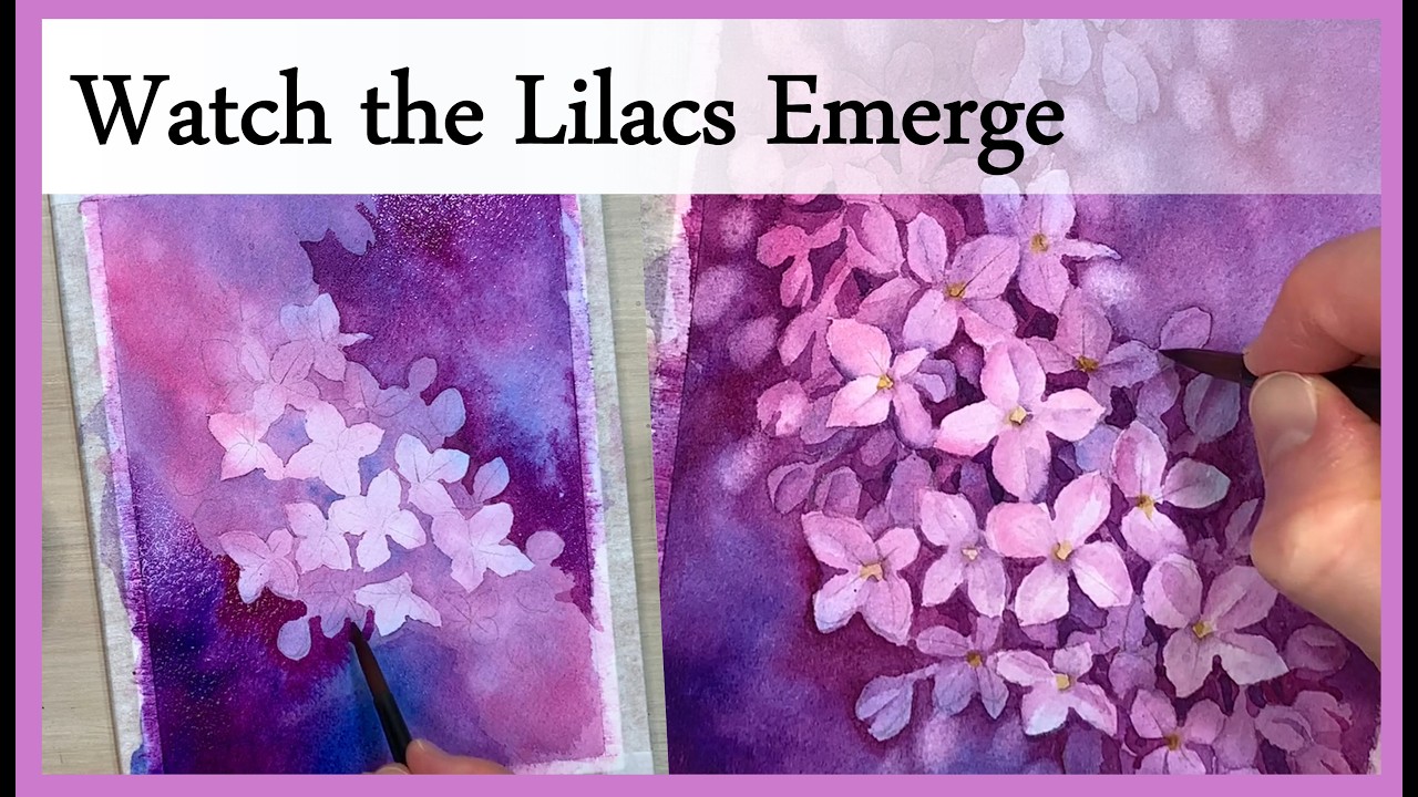 TRY THIS! Watch me PLAY With Negative Painting & Lifting Techniques: Watercolor Lilacs