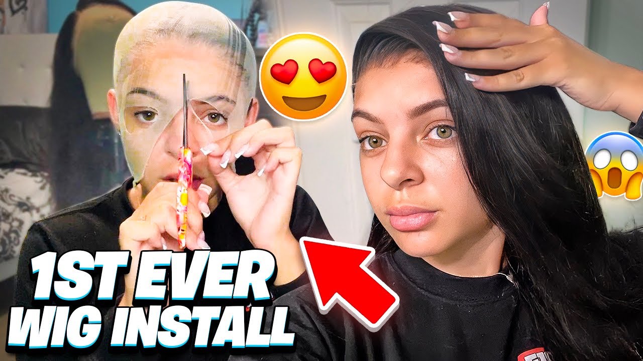 INSTALLING A WIG ON MYSELF FOR THE FIRST TIME 😳‼️ - YouTube