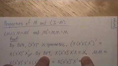Design of Experiments: Projection Matrix onto c(X)