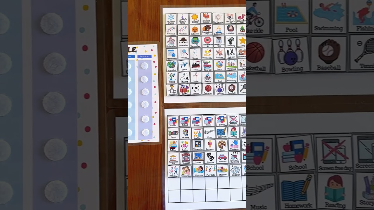 Kids Weekly Planner, Weekly Kids Calendar, Visual Schedule for toddlers and kids with ASD