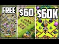 COMPARED: Free vs. $60 vs. $60,000 Accounts in Clash of Clans!