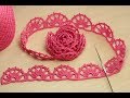 Безотрывное вязание - кайма для ирландского кружева ЛЕНТОЧНОЕ КРУЖЕВО Crochet ribbon lace