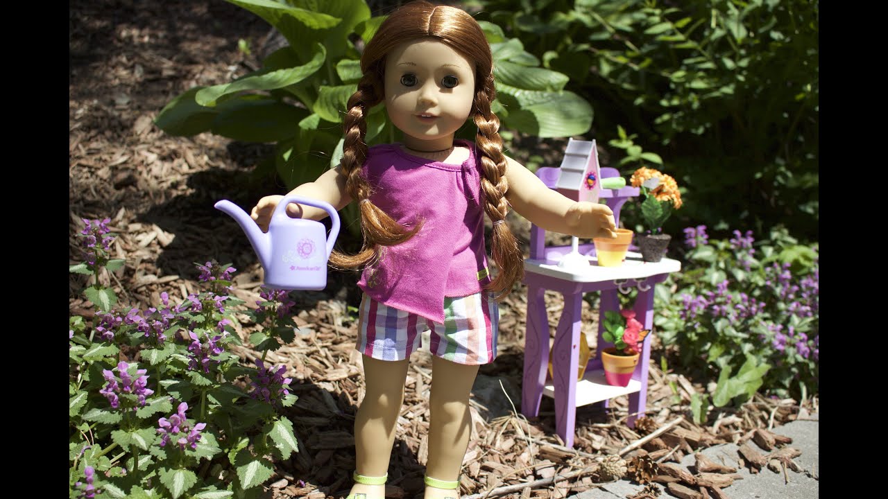 American Girl Truly Me Doll 61 Sunshine Gardening Bench Set Youtube