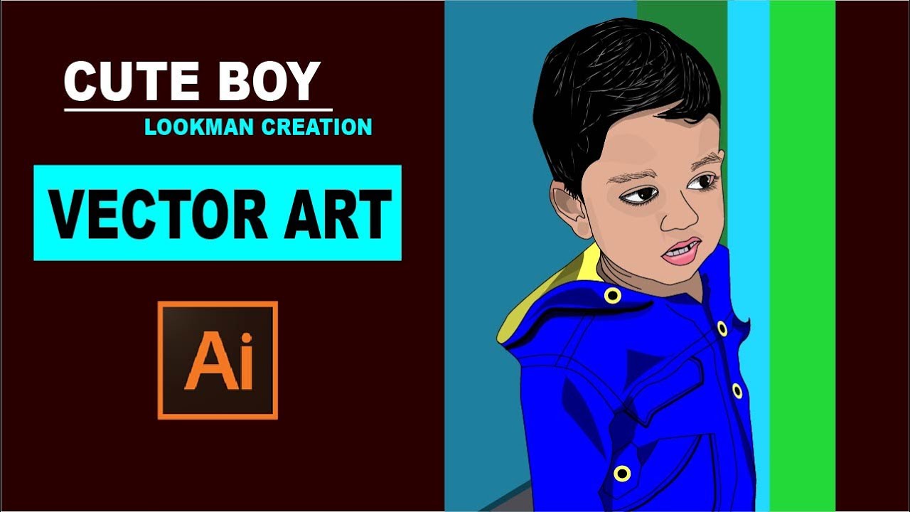 CUTE BOY Vector Art Vector Portrait Vexel Art ( Speed Art) Adobe
