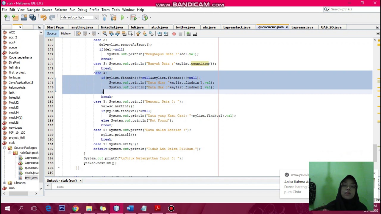 PROGRAM SEARCH & QUEUE TUGAS AKHIR STRUKTUR DATA - YouTube