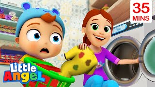 Clean Up Song | Dirty Stinky Laundry | + More Little Angel Kids Songs & Nursery Rhymes