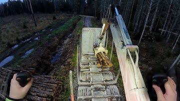 Loading Rotten and Slippery Pine Pulpwood