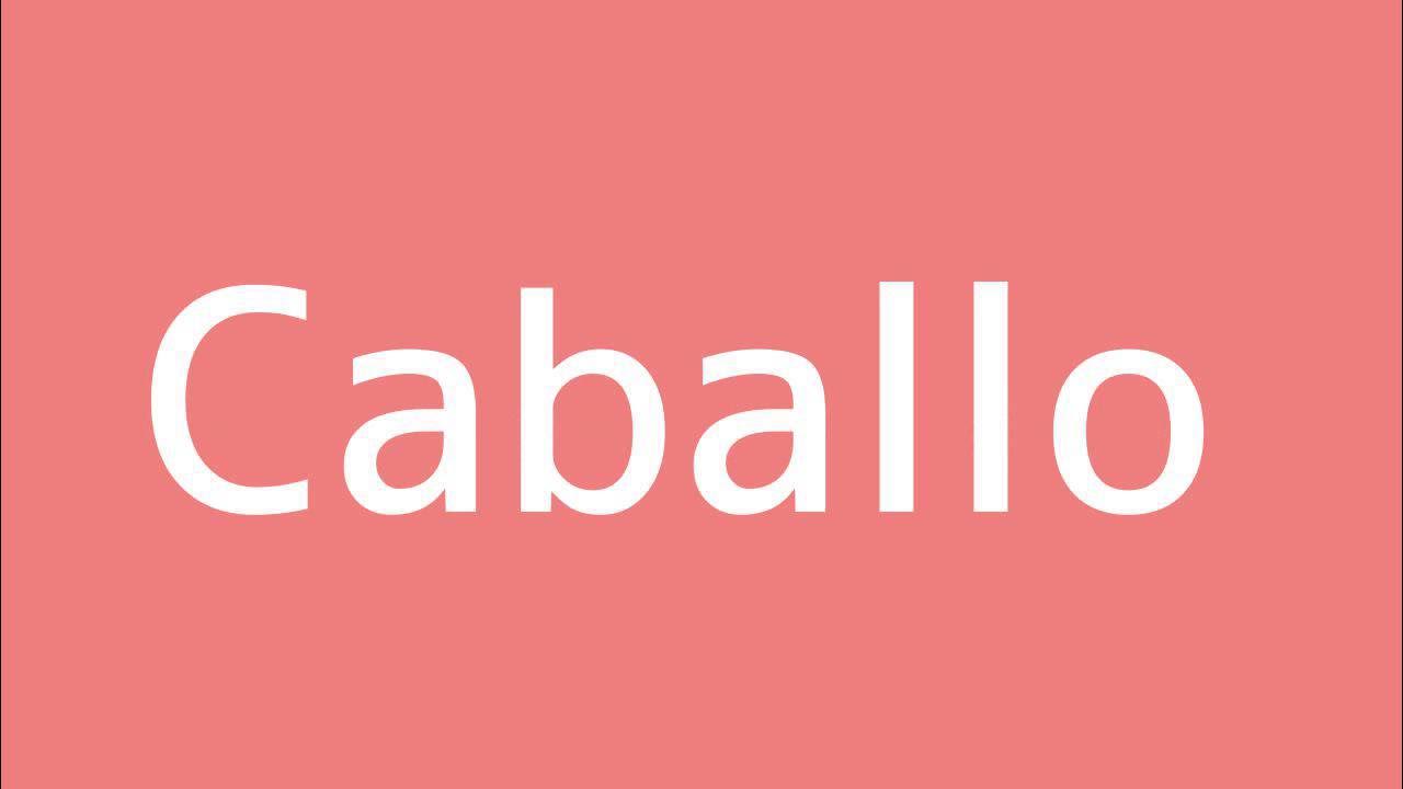 How to say Horse in Spanish YouTube