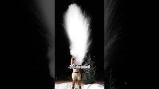 Its SO cold boiling water turned to ice