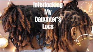 Interlocking My Daughter's 15 Month Old Locs!