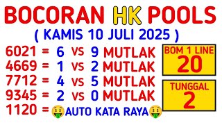 PREDIKSI HK POOLS HARI INI 10 JULI 2025 | BOCORAN HONGKONG MALAM INI | RUMUS KEPALA EKOR JITU