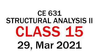 Structural Analysis 2 || Class 15