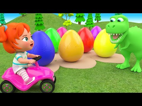 Little Baby Girl Fun Learning Colors for Children with Color Eggs Dinosaur Cartoons 3D Kids Edu Play