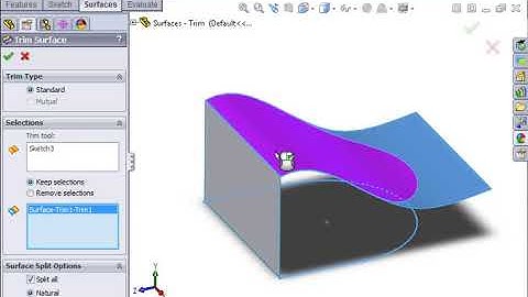 SolidWorks Surfacing 01 Surfacing   08 Trimming Surfaces Part A