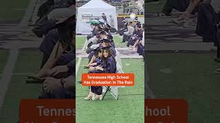 POV: Walking the graduation stage in a massive rainstorm
