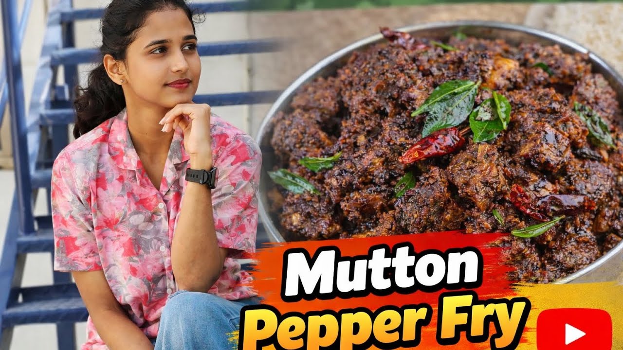 🤤Malnad  style 🐑mutton pepper fry😋👩‍🍳 | Pruthvi | Bachelor cooking...🍽️