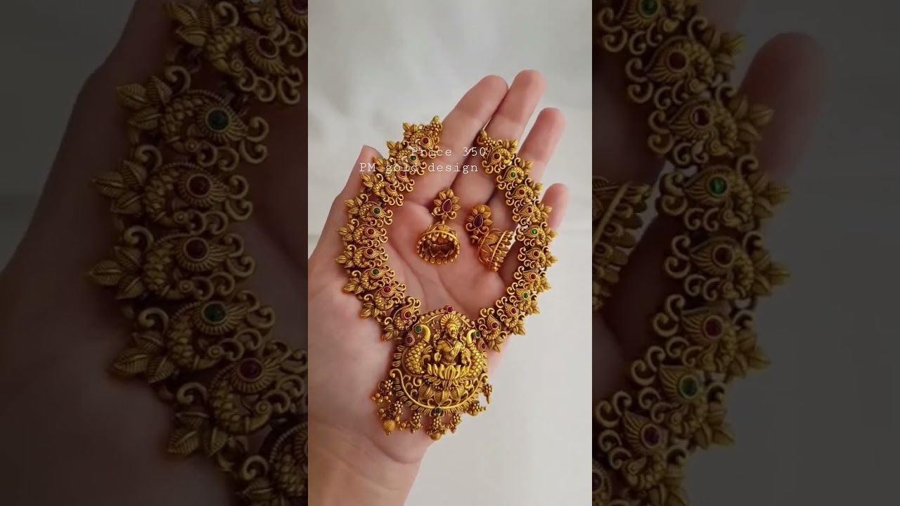 gold plated mat finish antique jewellery 