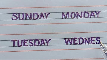 Days of the week with spelling | Print Handwriting | How to write days of the week