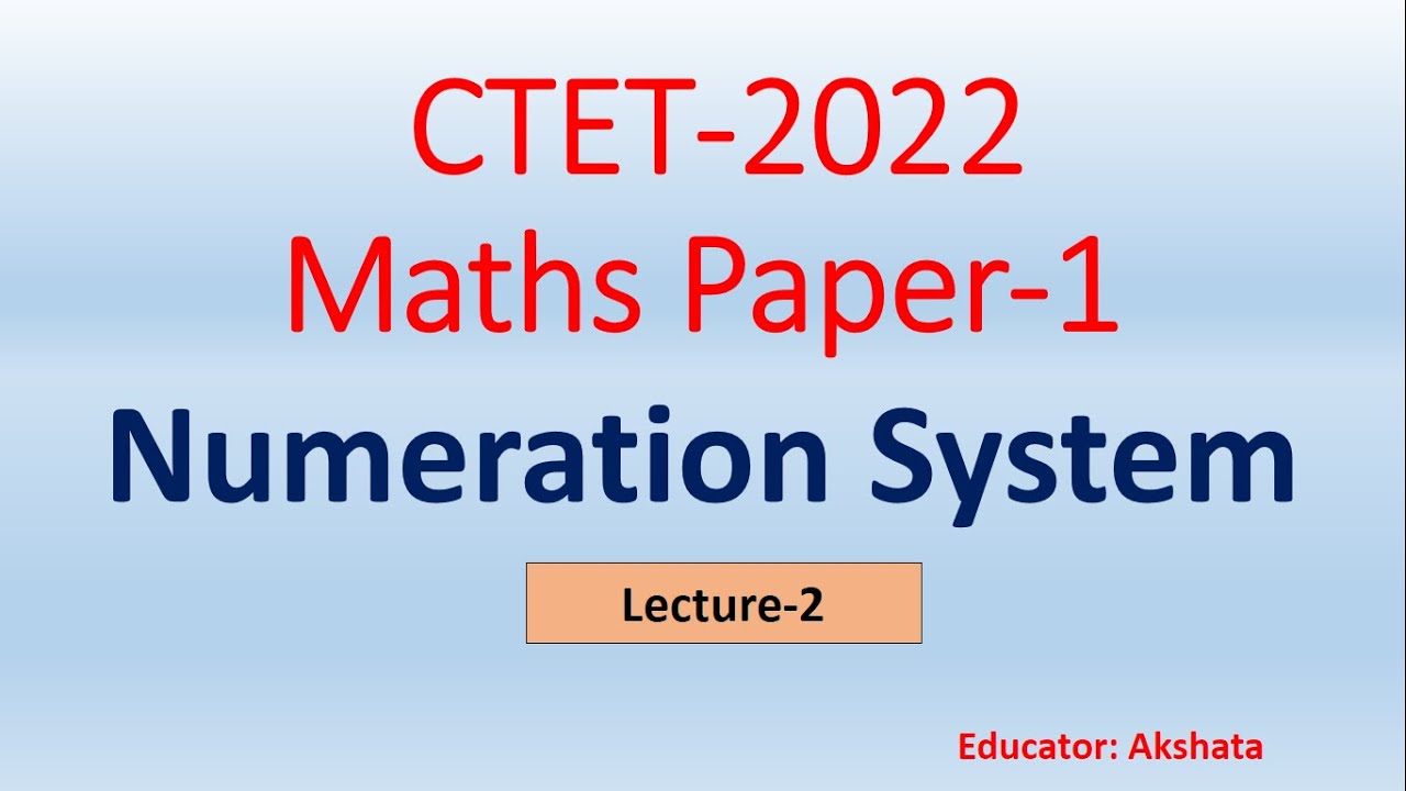 CTET Maths Preparation Paper 1 | CTET Full Syllabus Maths Paper -1 ...