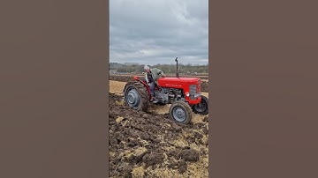 Massey Ferguson 65 ploughing